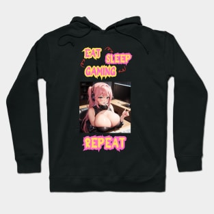 Eat Sleep Gaming Repeat Anime Girl Hoodie